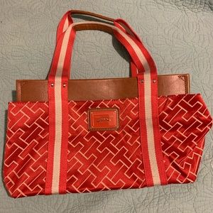 Tommy Hillfiger Coral and Tan Purse